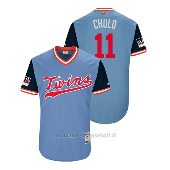 Maglia Baseball Uomo Minnesota Twins Jorge Polanco 2018 Llws Players Weekend Chulo Light TOrnto Blue Jays